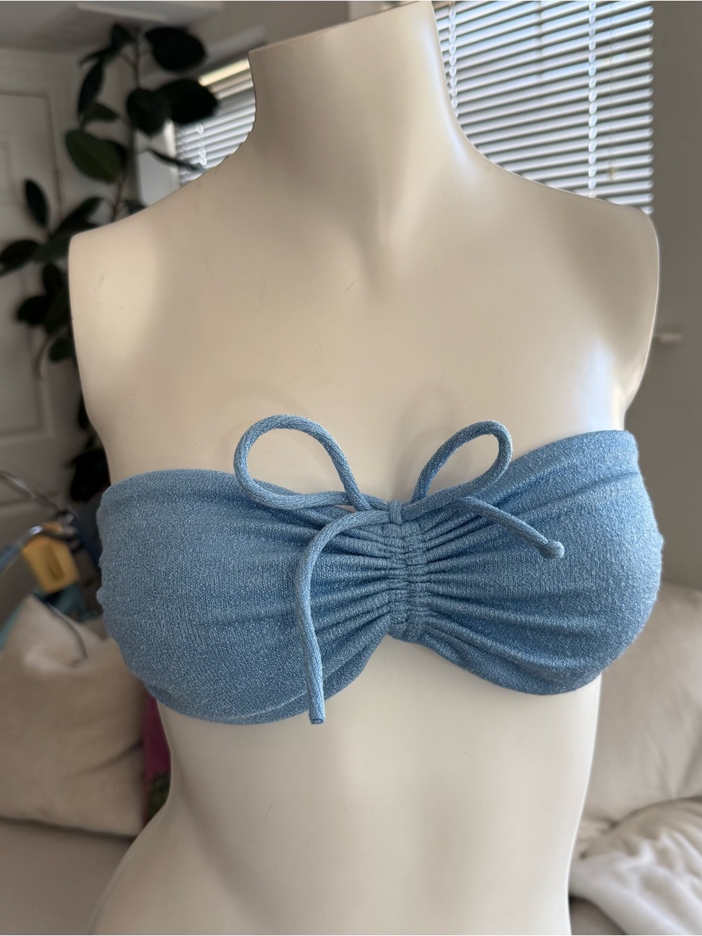 DEVON WINDSOR Light Blue Bandeau Bikini Top
